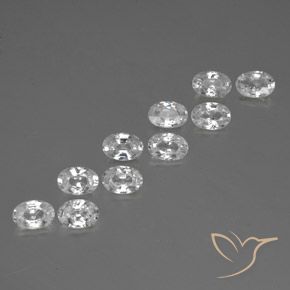 Pedras preciosas de Zircão Branco natural de 7.01 ct, oval, VVS-VS