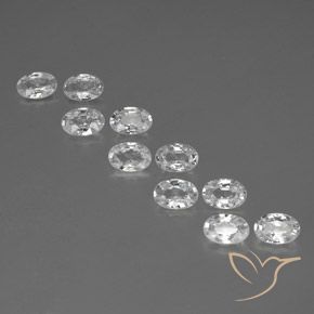 6.71ctw Natural Branco Zircão, oval, VVS-VS