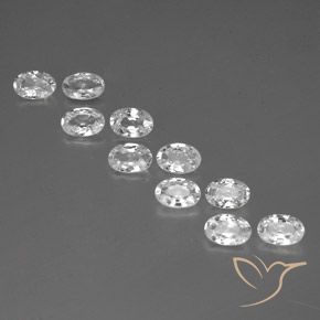 6.61ctw Natural Branco Zircão, oval, VVS-VS
