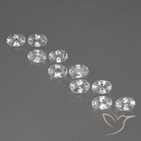 7.82ctw Natural Branco Zircão, oval, VVS-VS