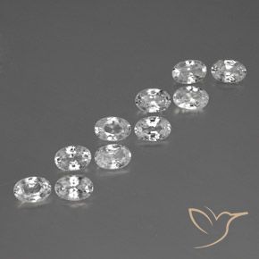 Pedras preciosas de Zircão Branco natural de 7.21 ct, oval, VVS-VS