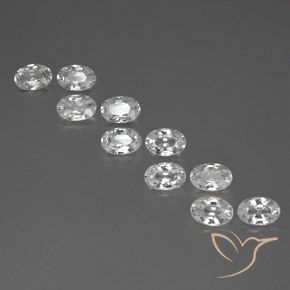 7.08ctw Natural Branco Zircão, oval, VVS-VS