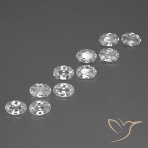 Pedras preciosas de Zircão Branco natural de 7.08 ct, oval, VVS-VS