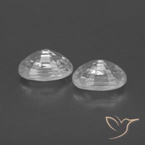 Pedras preciosas de Zircão Branco natural de 1.76 ct, oval, VVS-VS