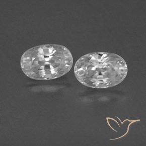 1.80ctw Natural Branco Zircão, oval, VVS