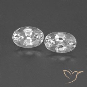 1.70ctw Natural Branco Zircão, oval, VVS