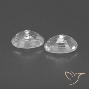 Pedras preciosas de Zircão Branco natural de 1.60 ct, oval, VVS-VS