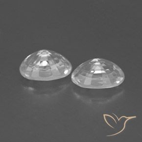 Pedras preciosas de Zircão Branco natural de 1.67 ct, oval, VVS