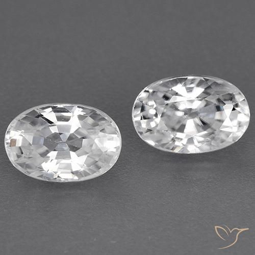 1.72ctw Natural Branco Zircão, oval, VVS
