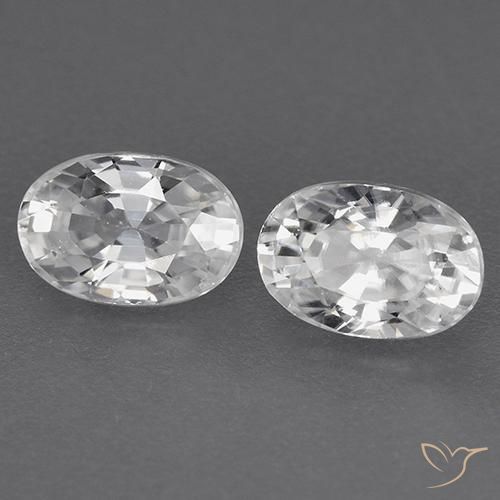 Pedras preciosas de Zircão Branco natural de 1.72 ct, oval, VVS