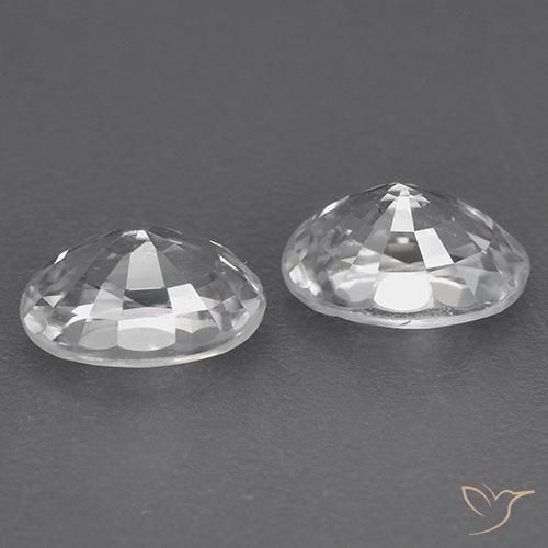 Pedras preciosas de Zircão Branco natural de 1.72 ct, oval, VVS