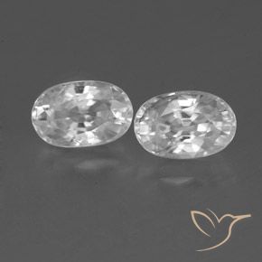 1.66ctw Natural Branco Zircão, oval, VVS-VS