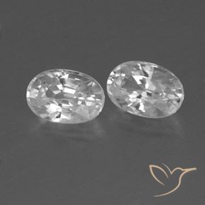 Pedras preciosas de Zircão Branco natural de 1.66 ct, oval, VVS