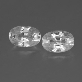 Pedras preciosas de zircão branco natural de 1,59 ct, corte oval, VVS-VS