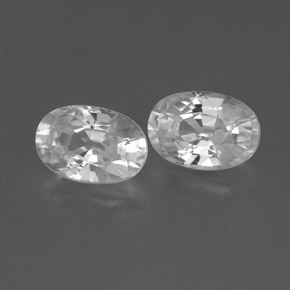 Pedras preciosas de zircão branco natural de 1,59 ct, corte oval, VVS-VS