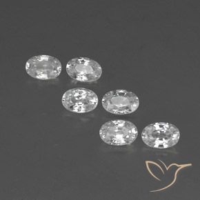 4.57ctw Natural Branco Zircão, oval, VVS-VS