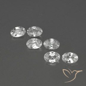 4.02ctw Natural Branco Zircão, oval, VVS-VS