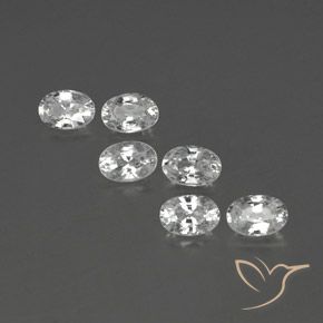4.39ctw Natural Branco Zircão, oval, VVS-VS