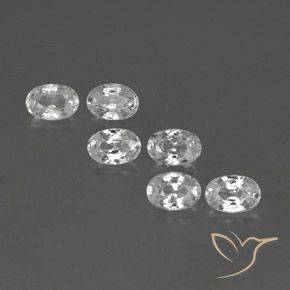4.61ctw Natural Branco Zircão, oval, VVS-VS