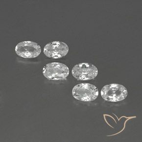 4.01ctw Natural Branco Zircão, oval, VVS-VS