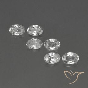 4.26ctw Natural Branco Zircão, oval, VVS-VS
