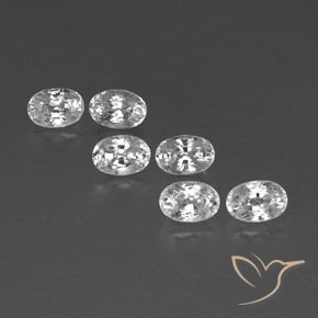 5.19ctw Natural Branco Zircão, oval, VVS-VS