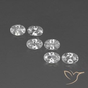 4.40ctw Natural Branco Zircão, oval, VVS-VS