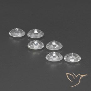 Pedras preciosas de Zircão Branco natural de 4.93 ct, oval, VVS-VS