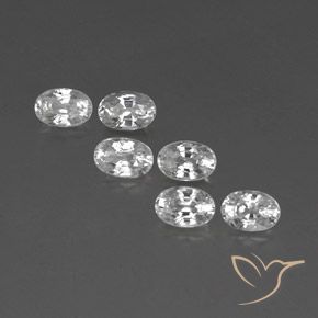 4.76ctw Natural Branco Zircão, oval, VVS-VS