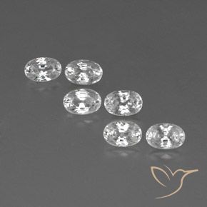 5.01ctw Natural Branco Zircão, oval, VVS-VS