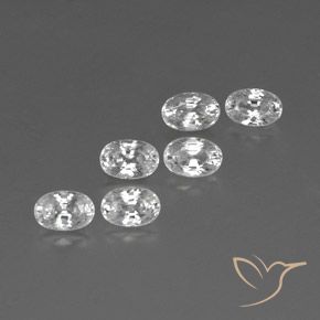Pedras preciosas de Zircão Branco natural de 5.01 ct, oval, VVS-VS