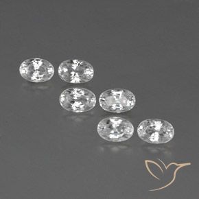 4.92ctw Natural Branco Zircão, oval, VVS-VS