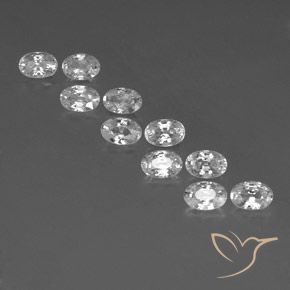 7.66ctw Natural Branco Zircão, oval, VVS-VS