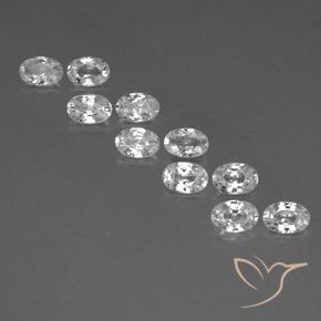 6.94ctw Natural Branco Zircão, oval, VVS-VS