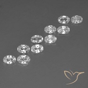 Pedras preciosas de Zircão Branco natural de 6.94 ct, oval, VVS-VS