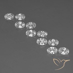 7.92ctw Natural Branco Zircão, oval, VVS-VS