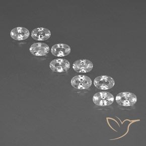 7.73ctw Natural Branco Zircão, oval, VVS-VS