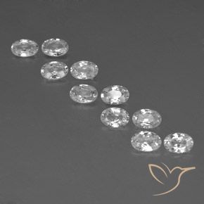 6.68ctw Natural Branco Zircão, oval, VVS-VS