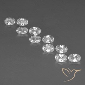 7.59ctw Natural Branco Zircão, oval, VVS-VS