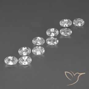 Pedras preciosas de Zircão Branco natural de 7.59 ct, oval, VVS-VS