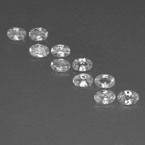 Pedras preciosas de zircão branco natural de 6,89 ct, corte oval, VVS-VS