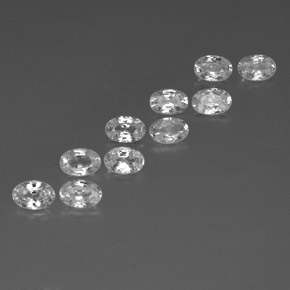 Pedras preciosas de zircão branco natural de 6,89 ct, corte oval, VVS-VS