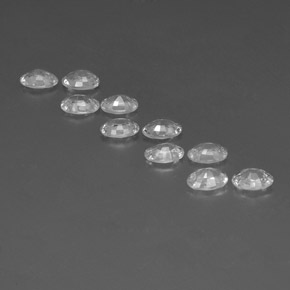 Pedras preciosas de zircão branco natural de 6,89 ct, corte oval, VVS-VS