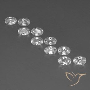 7.73ctw Natural Branco Zircão, oval, VVS-VS