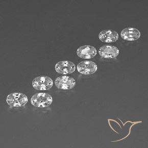 Pedras preciosas de Zircão Branco natural de 7.73 ct, oval, VVS-VS
