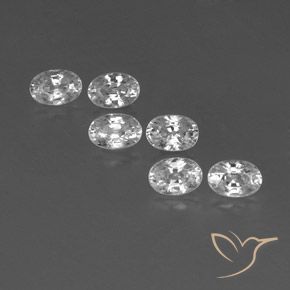 5.08ctw Natural Branco Zircão, oval, VVS-VS