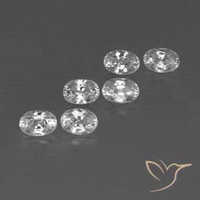 Pedras preciosas de Zircão Branco natural de 5.08 ct, oval, VVS-VS