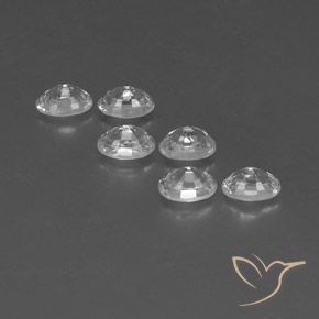 Pedras preciosas de Zircão Branco natural de 5.08 ct, oval, VVS-VS