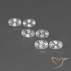 5.20ctw Natural Branco Zircão, oval, VVS-VS