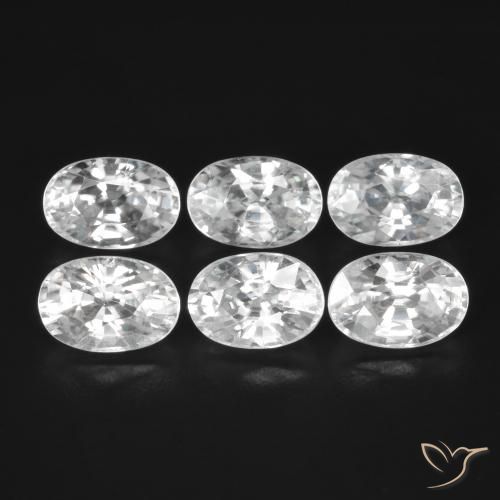 5.24ctw Natural Branco Zircão, oval, VVS-VS